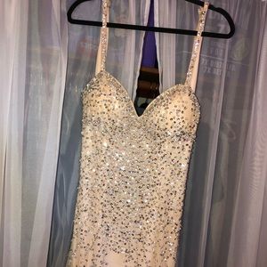 Champagne Sequin Prom Dress